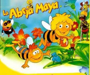 Puzzle Μάγια η Μέλισσα και ο φίλος Willi της υπό το βλέμμα του Flip και άλλους χαρακτήρες